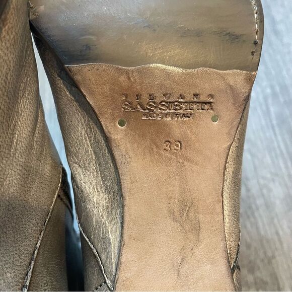 SILVANO SASSETTI Gray Leather Zipper Ankle Boots - Picture 11 of 13